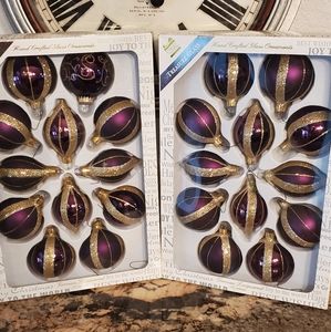 Beautiful purple and gold ornaments